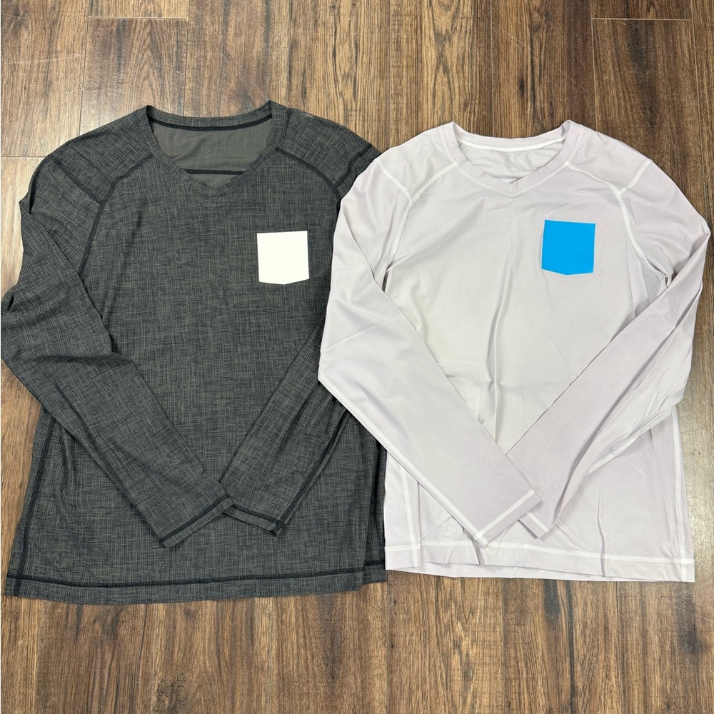 2/$45 Bundle Lululemon Black and Gray Long Sleeve Shirts with Pockets